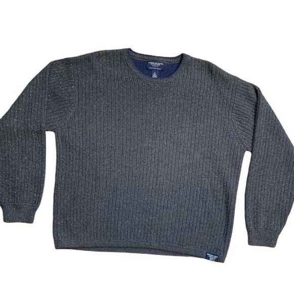 American Eagle Outfitters Other - American Eagle Charcoal Ribbed Knit Crew Neck Wool Blend Grandpacore Sweater‎ XL